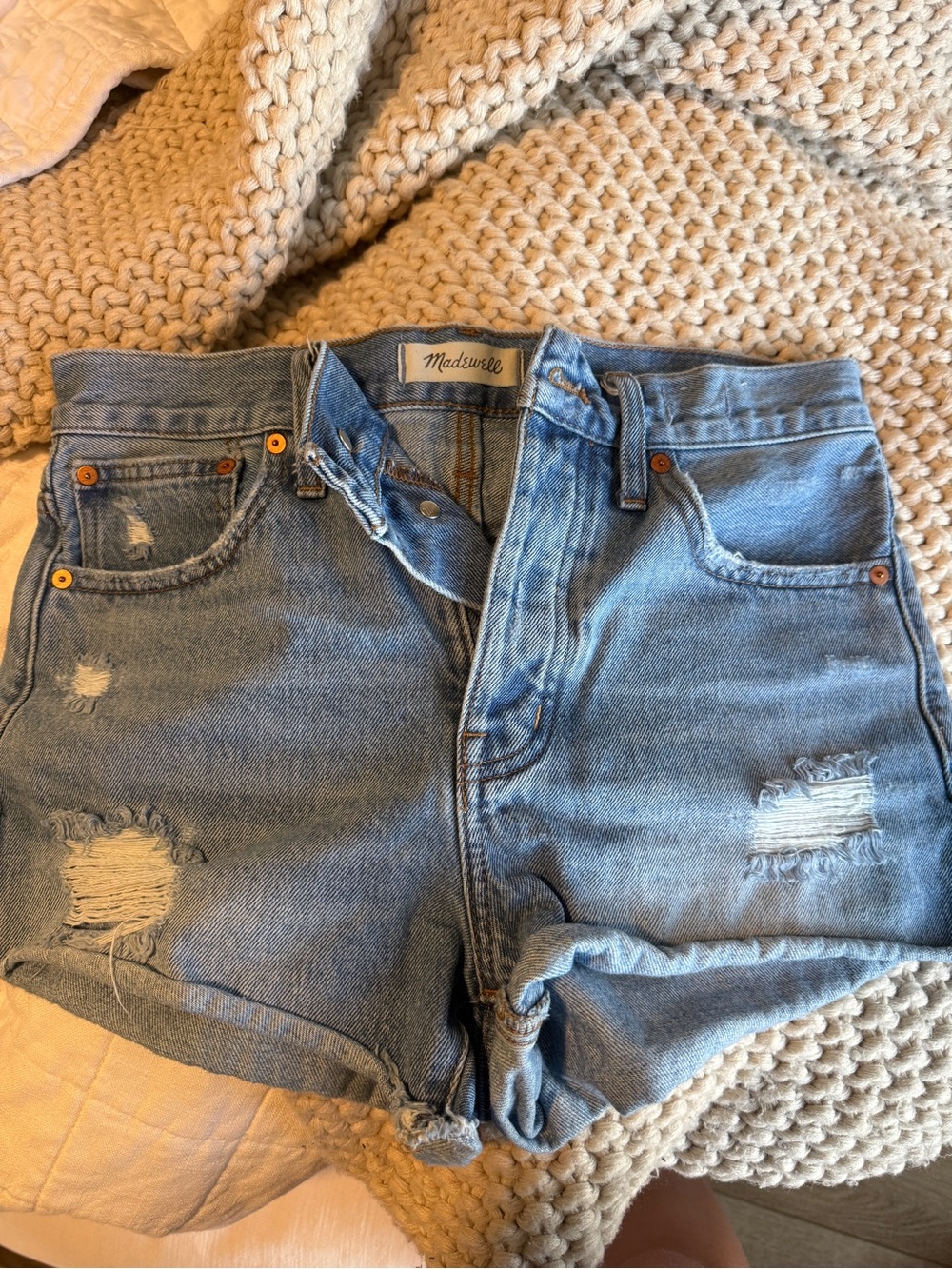 Madewell Light Blue Relaxed Denim Shorts